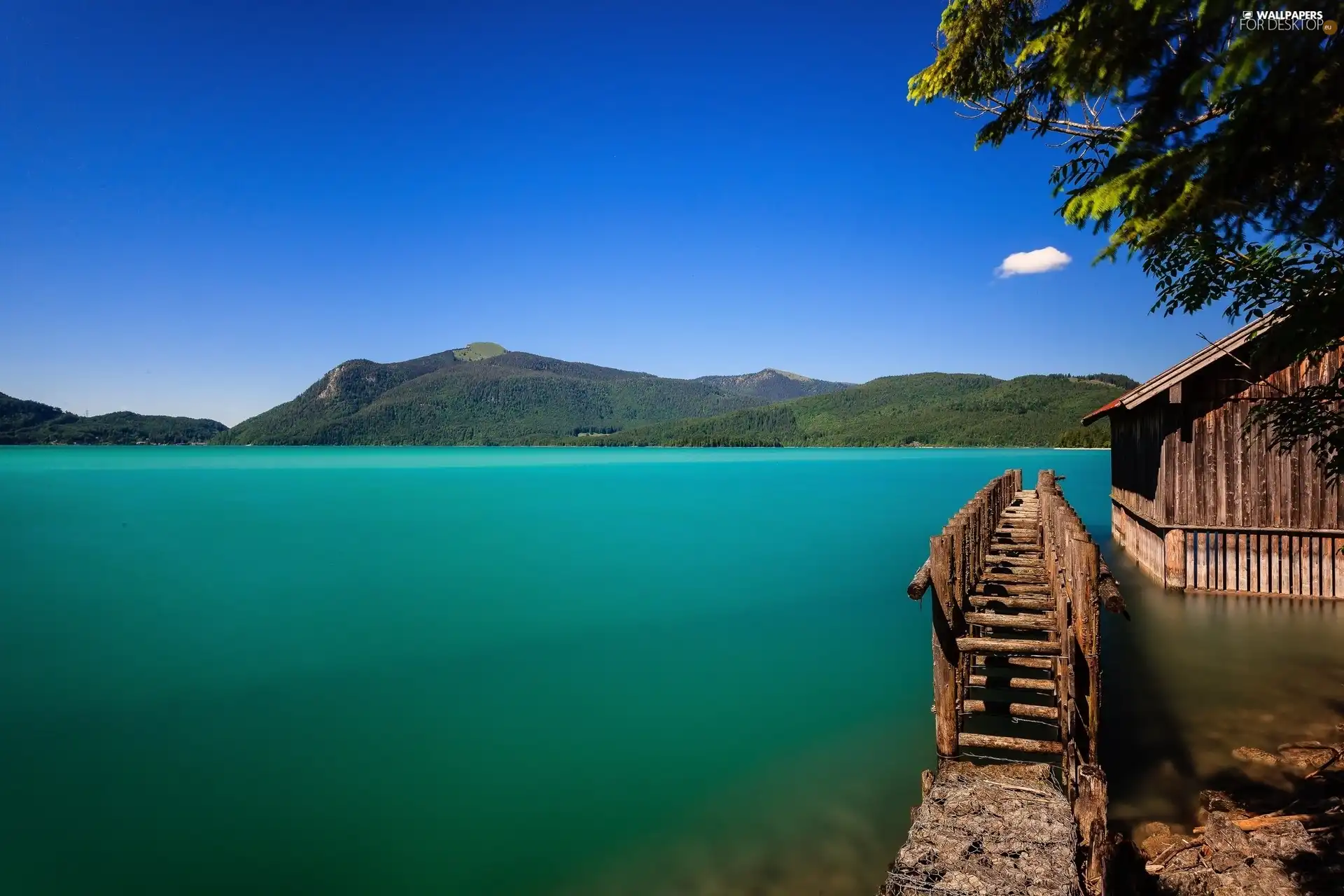 Mountains, Platform, cote, lake