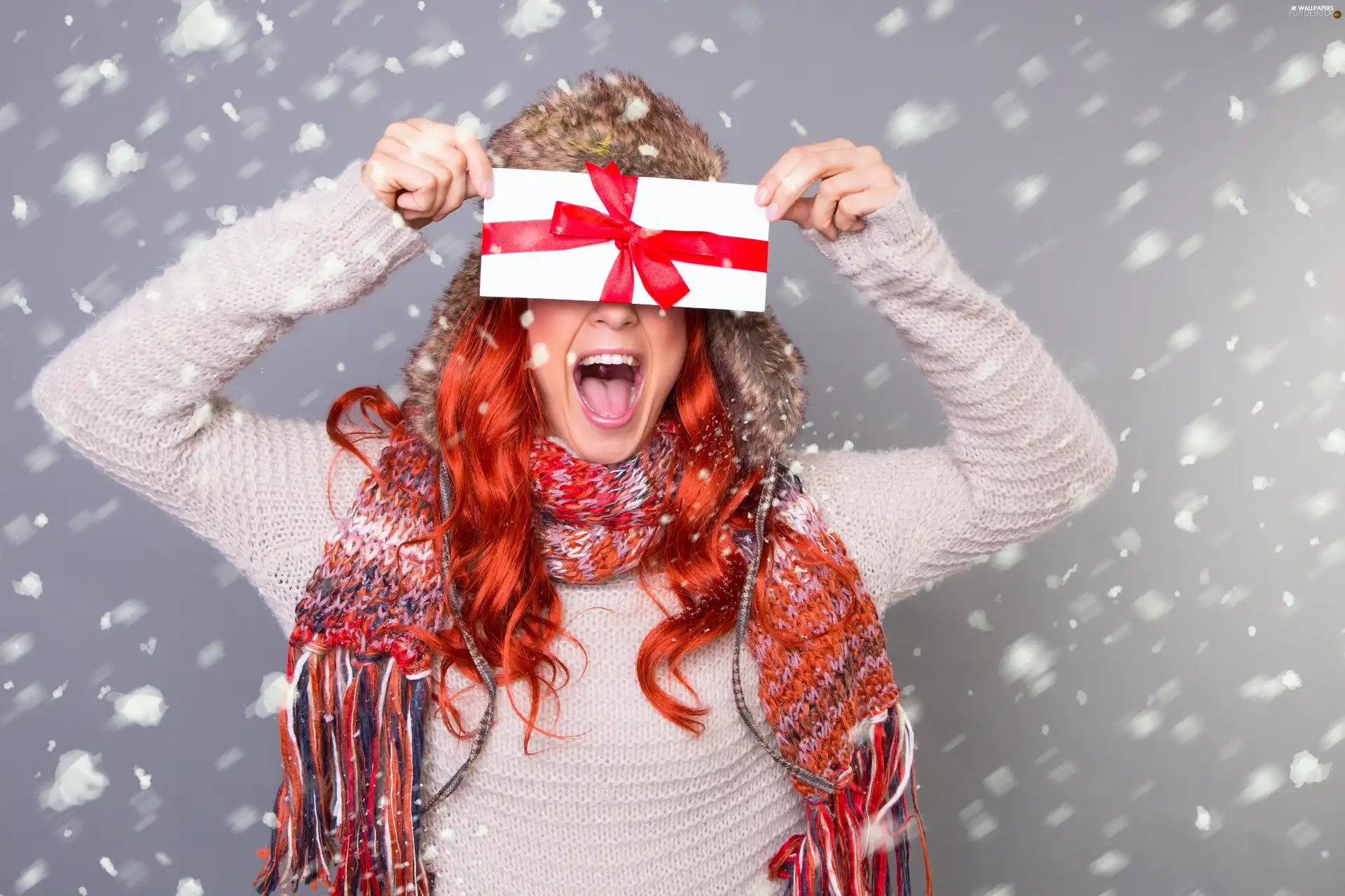 covered, Eyes, Hat, Scarf, Women