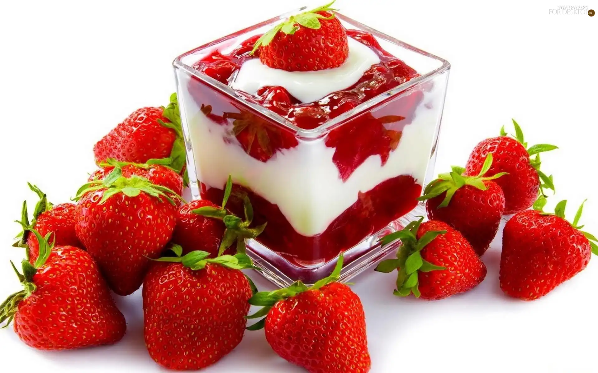 dessert, whipped, cream, strawberry