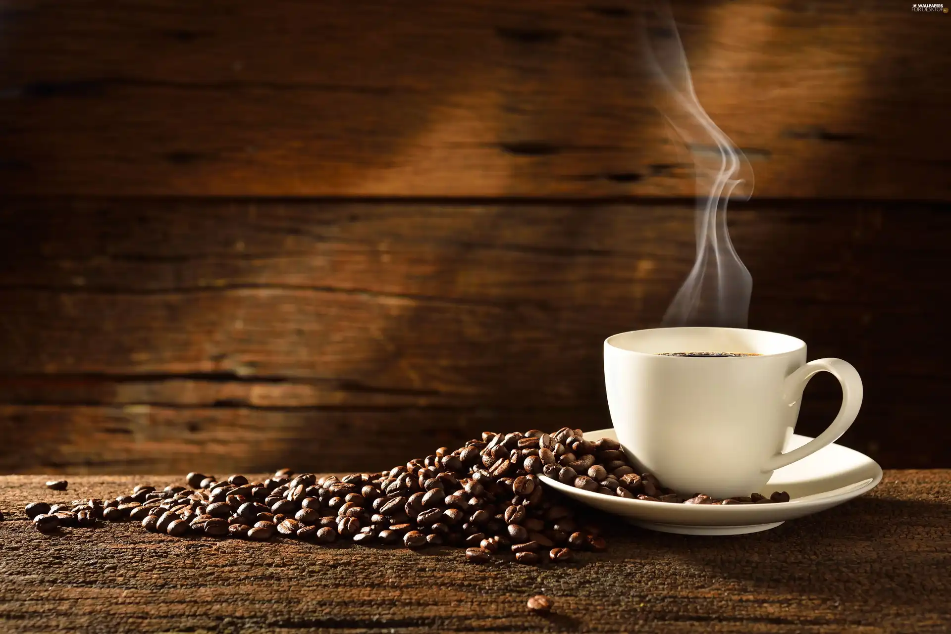 grains, hot, cup, saucer, White, coffee