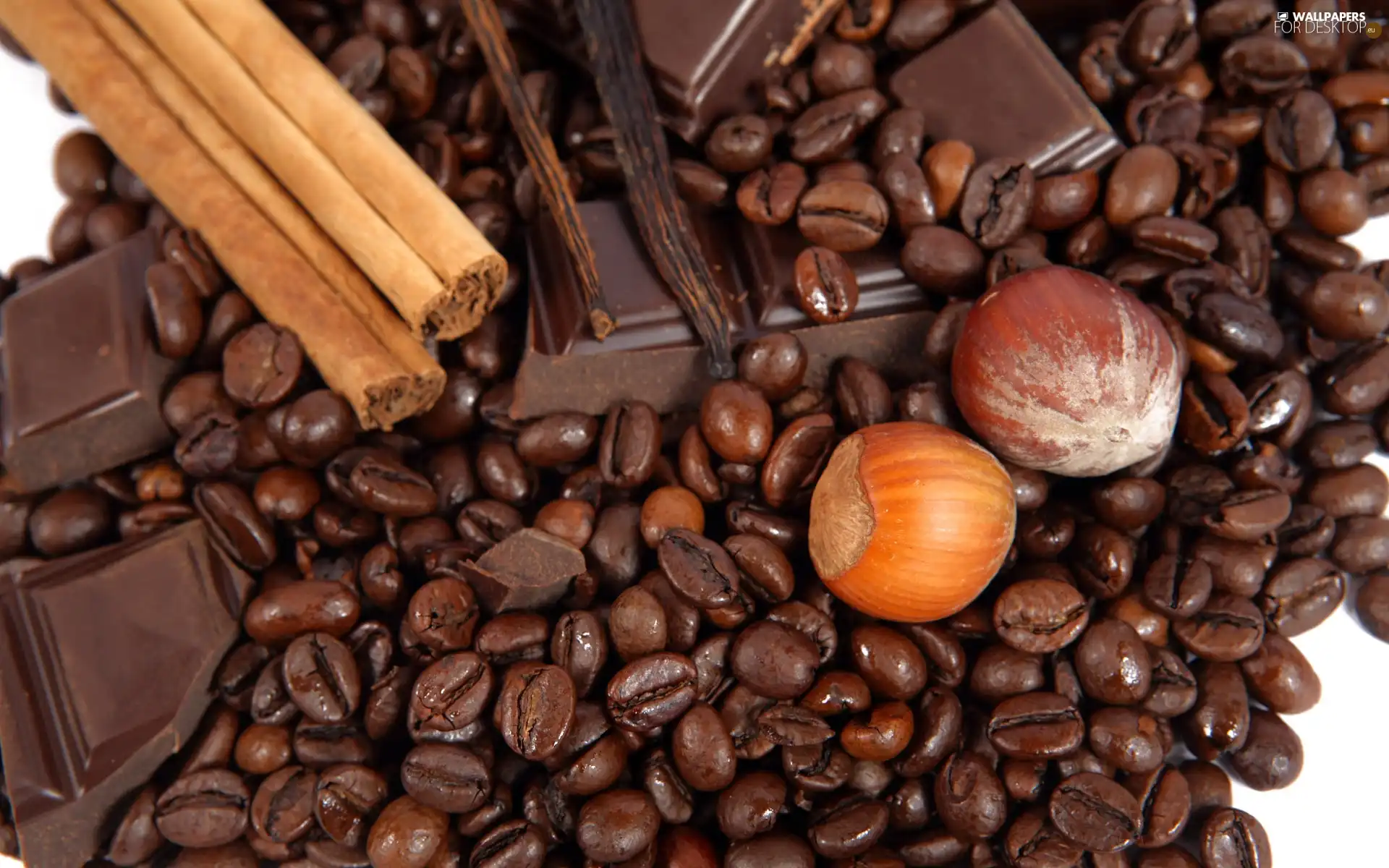 cuts, chocolate, coffee, nuts, grains