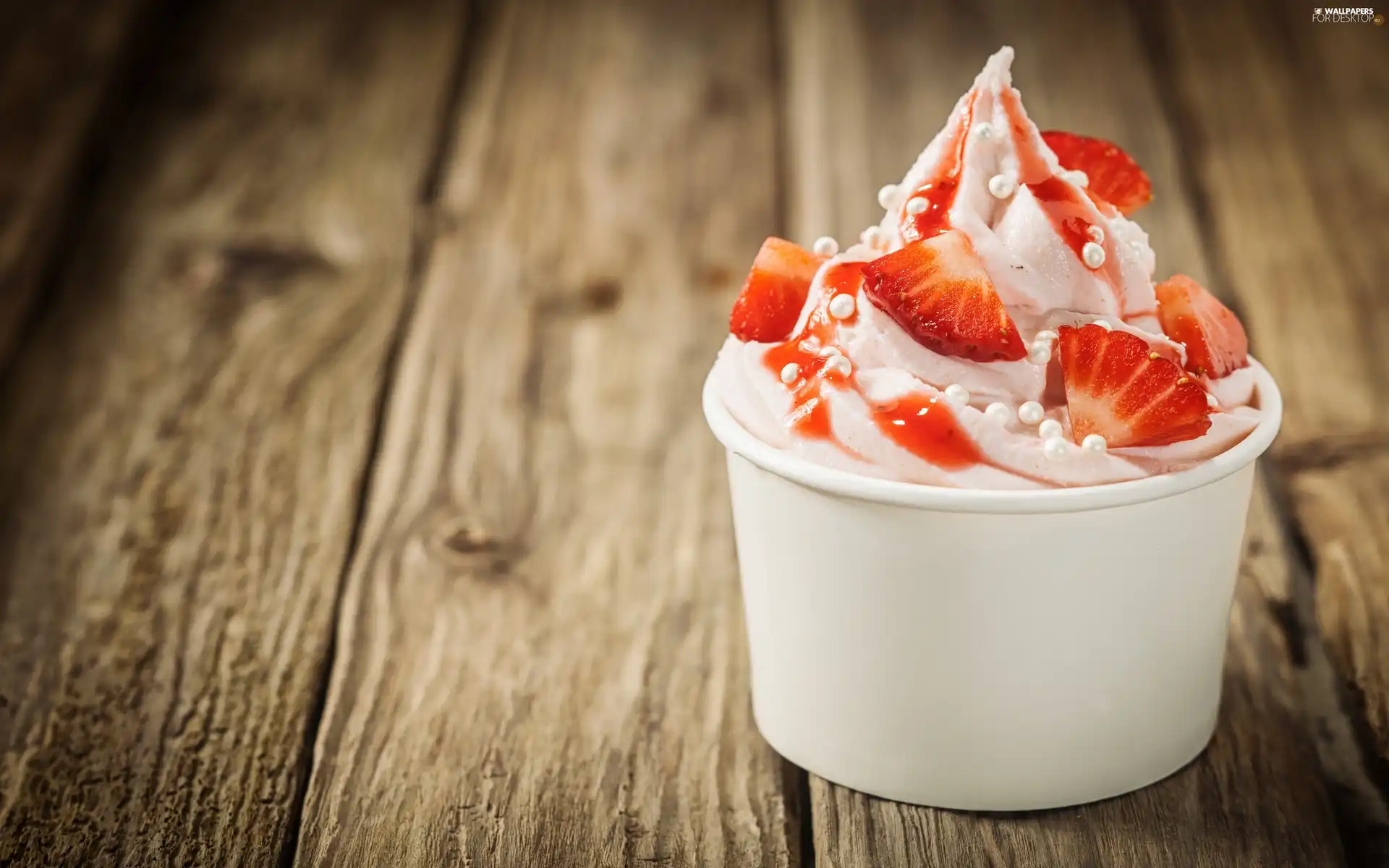 strawberries, ice cream, cuts