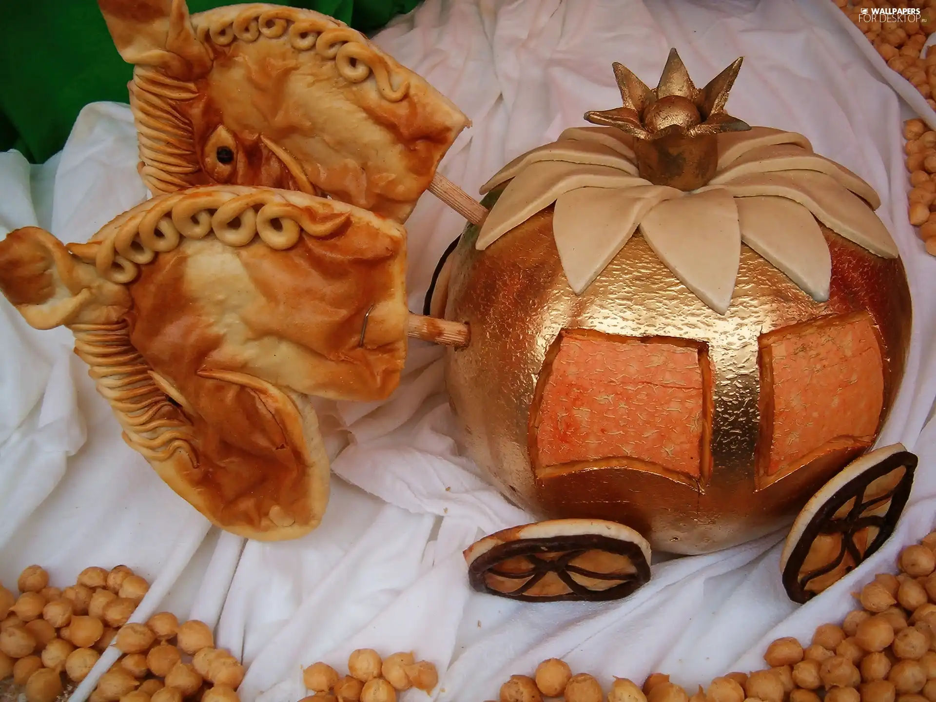 decoration, pumpkin, carriage