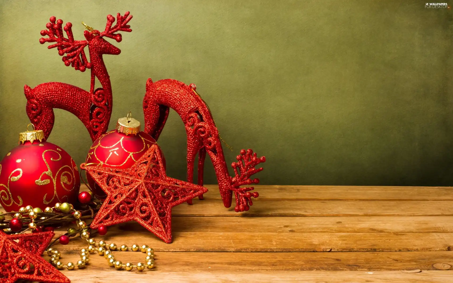 decoration, Christmas, Stars, deer, baubles