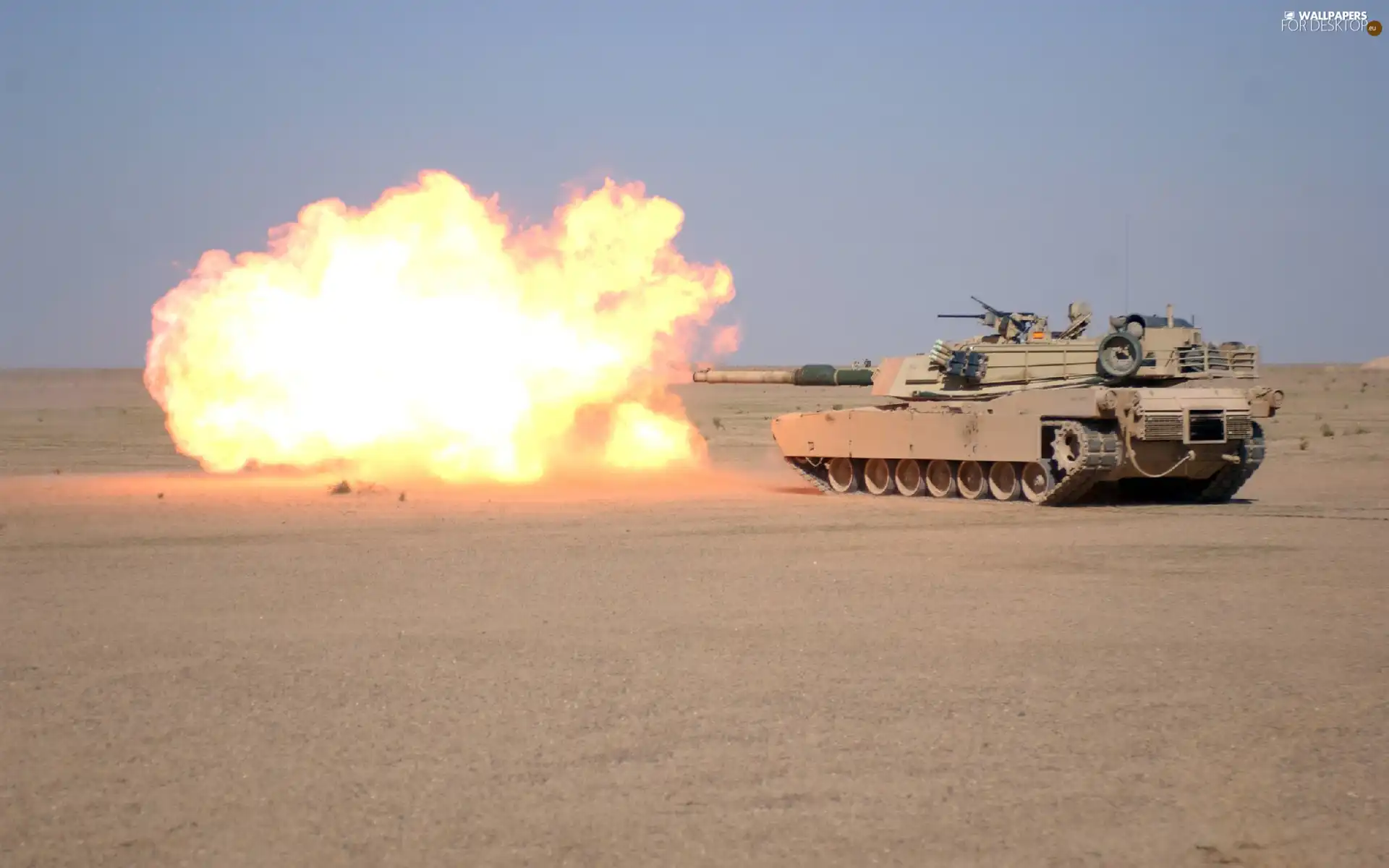 M1A1 Abrams, Big Fire, Desert, shot