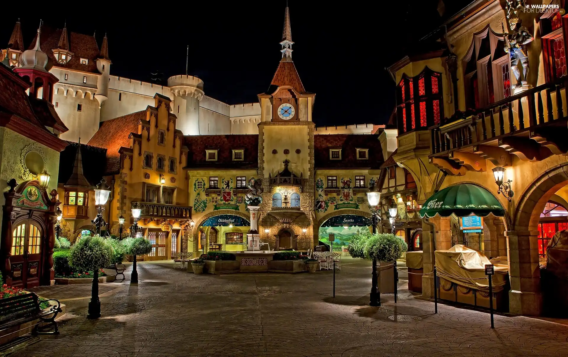 California, USA, Project, City ​​at Night, Anaheim, Disneyland