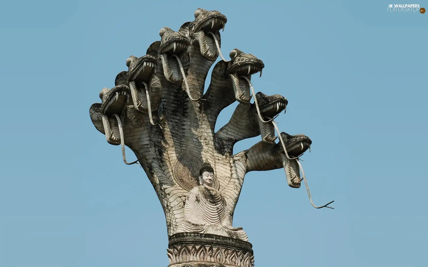 Budda, seven-heads, Dragon