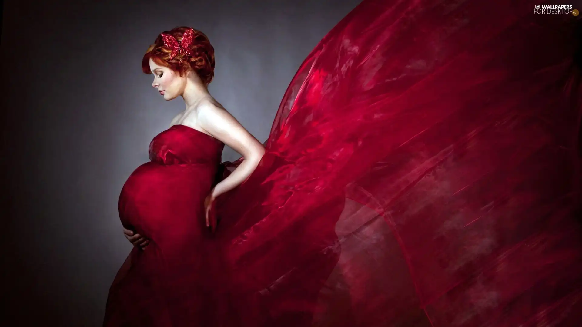 pregnant, red hot, Dress, Women