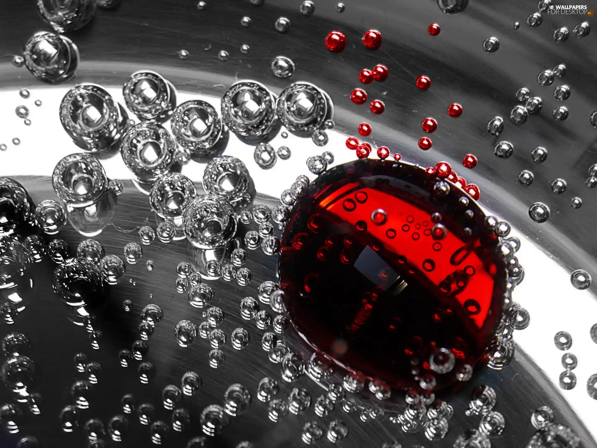 drops, red, Silver