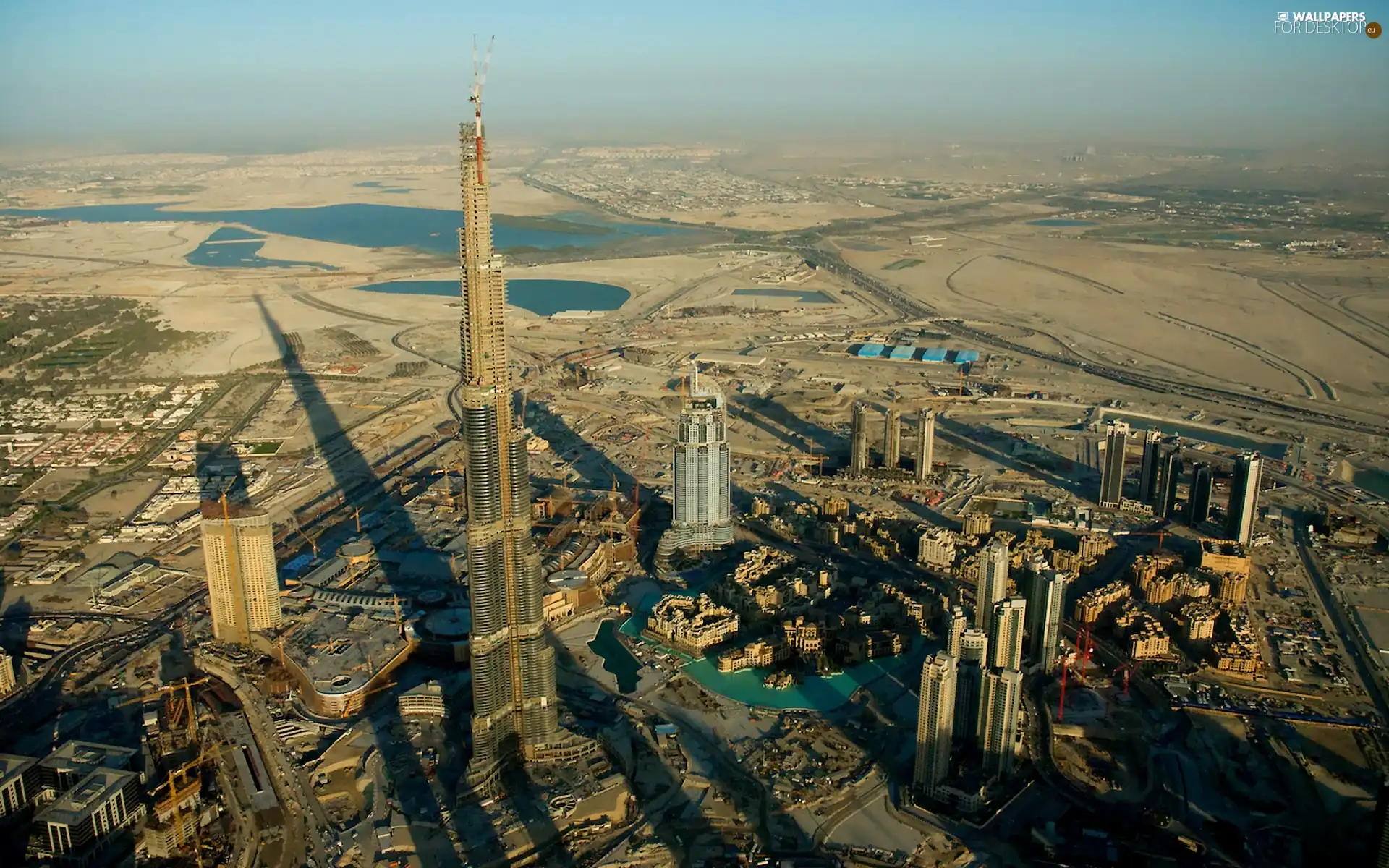 Dubai, shadows, Burj Khalifa, tower, Dubaj