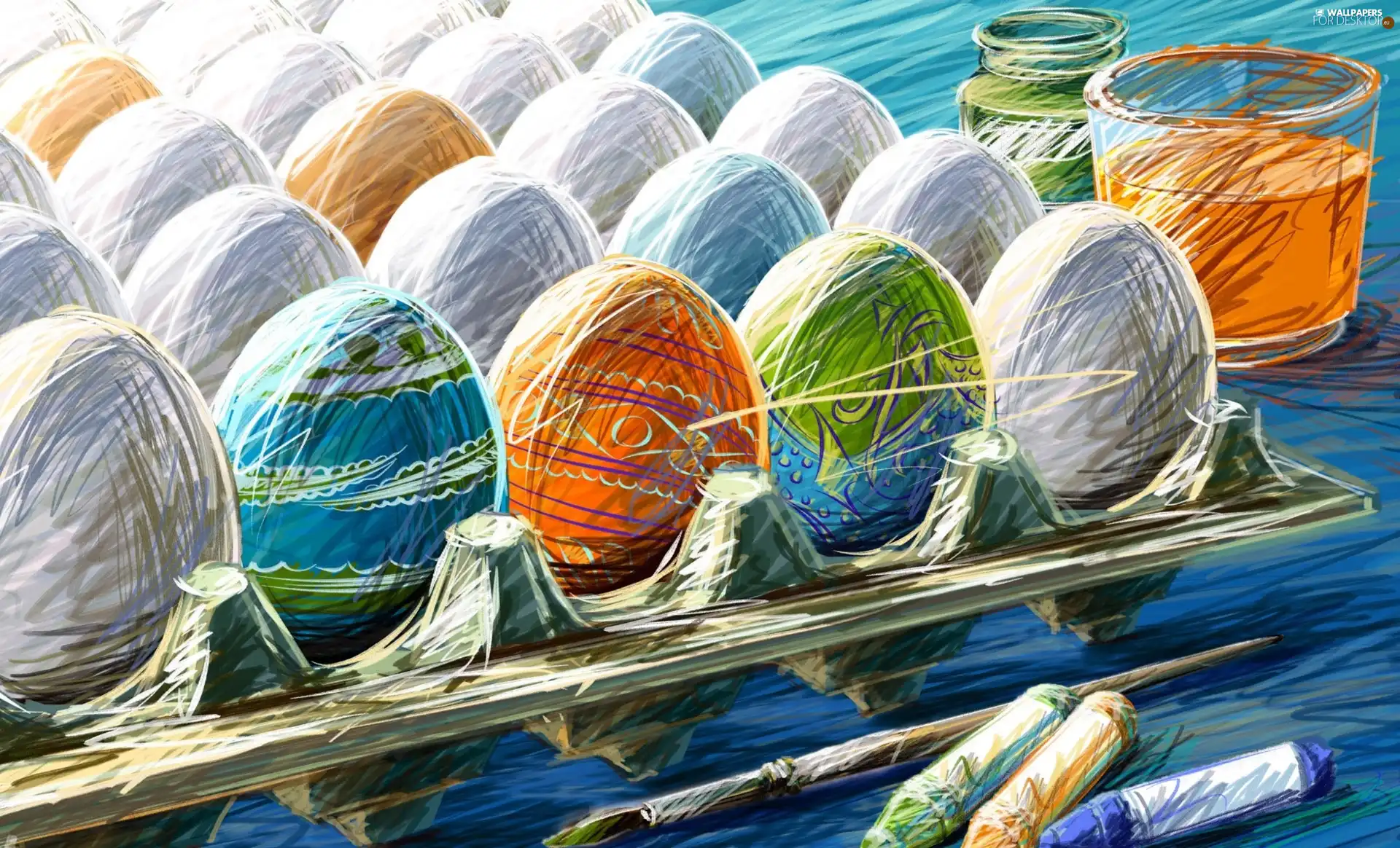 eggs, Easter, painting