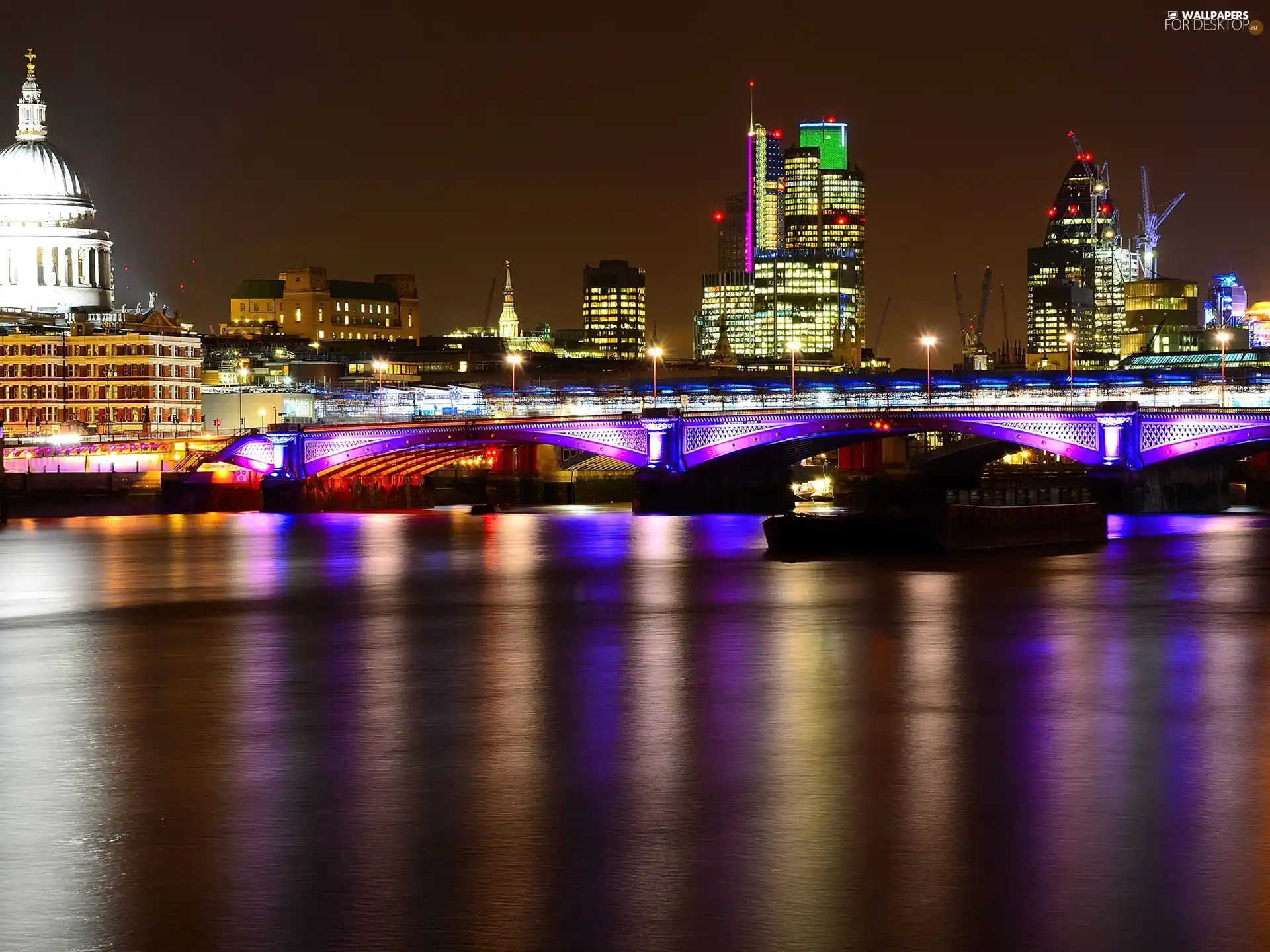 England, London, by, Thames, bridge