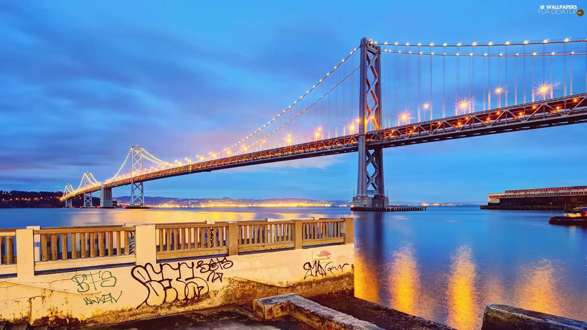 large, Sky, evening, bridge