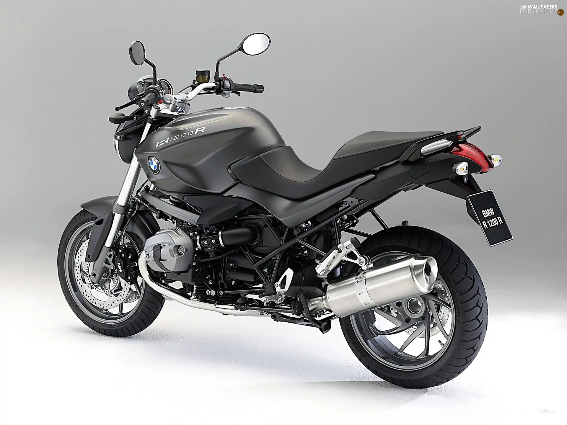 Black, tube, Exhaust, BMW R1200R