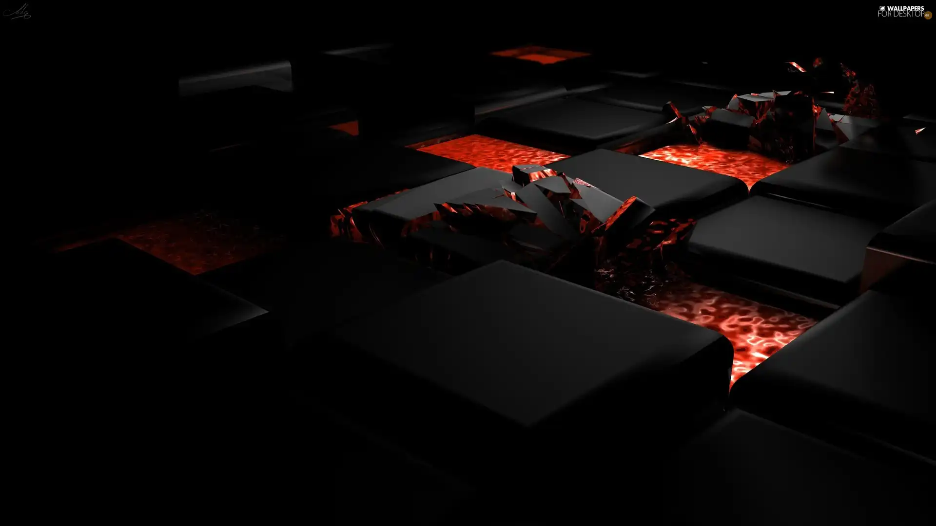 knuckle, dark, explosion, 3D, Lava, Black