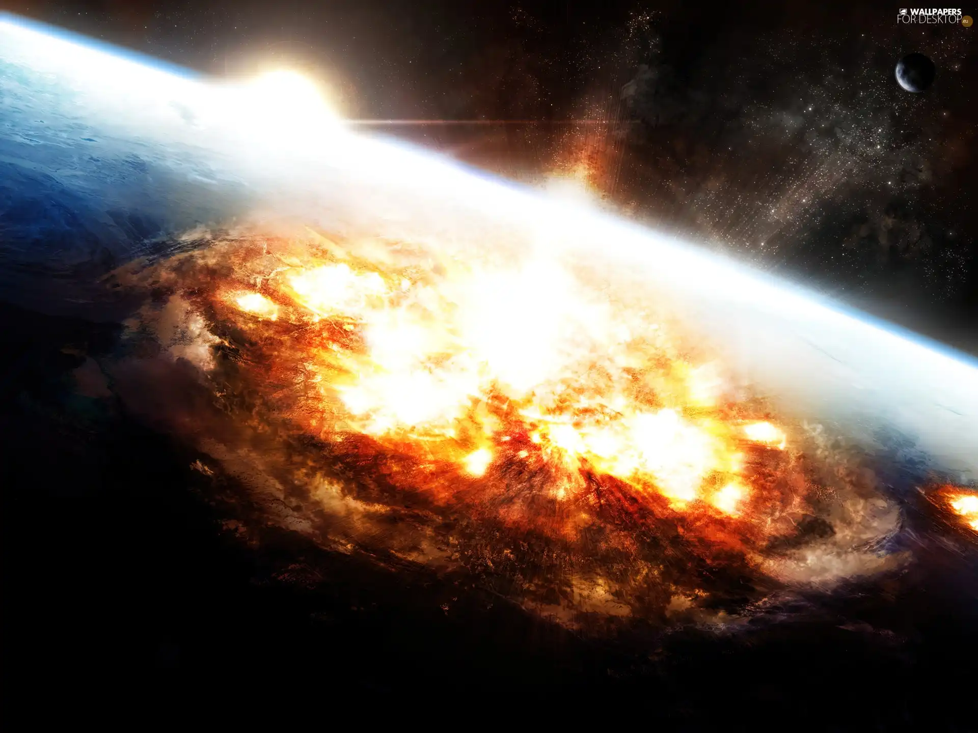 explosion, Planet, hit