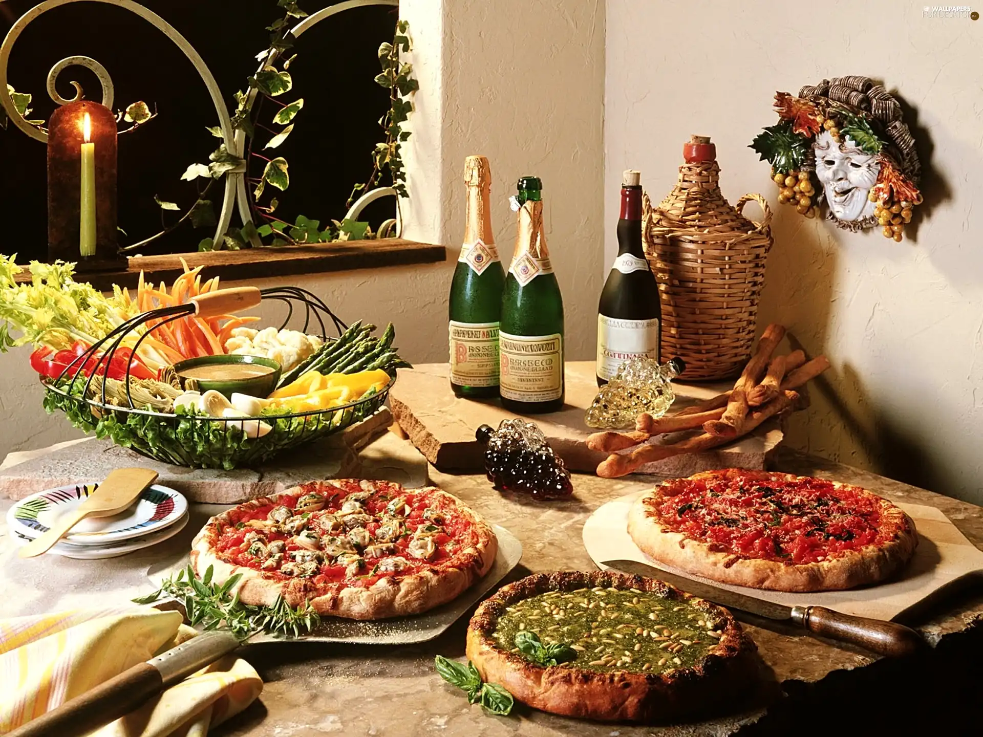 Extras, pizza, Wines