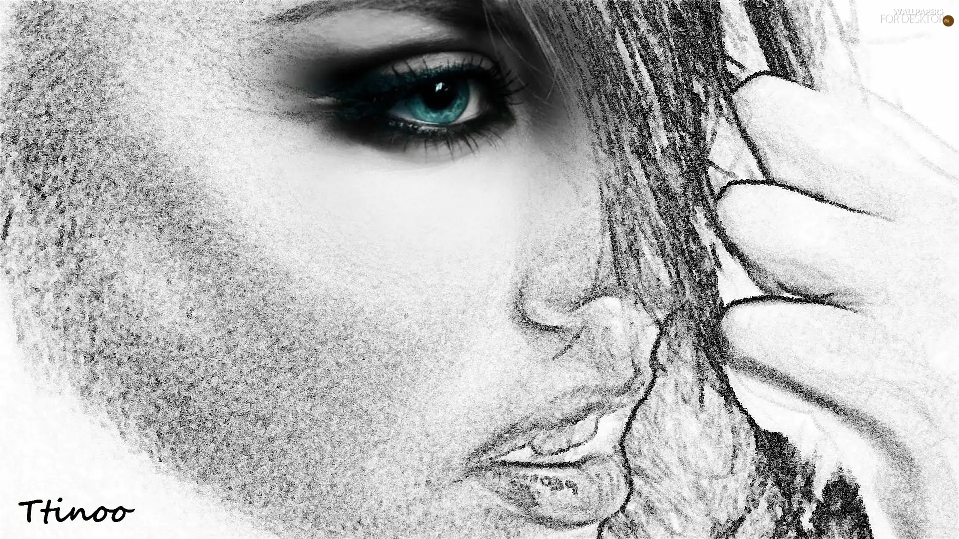 eye, Women, hand