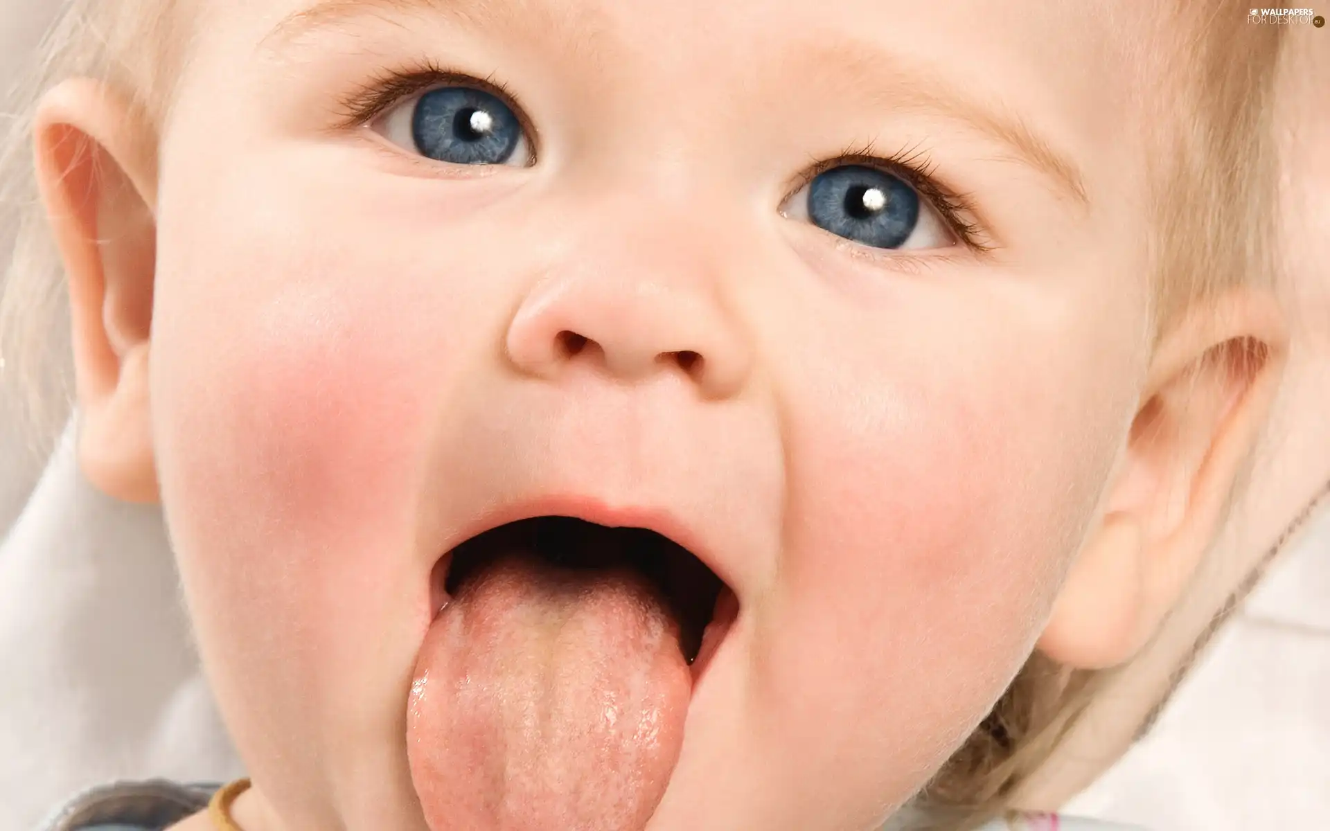 Kid, Blue, Eyes, Tounge