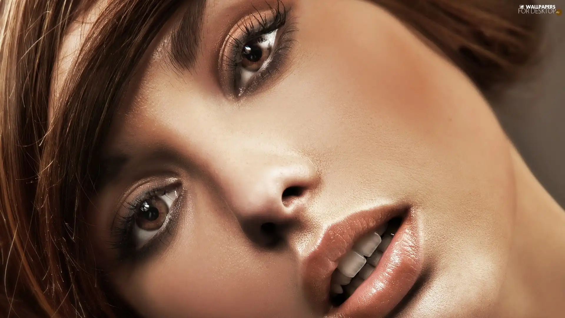 Women, Brown, Eyes, make-up