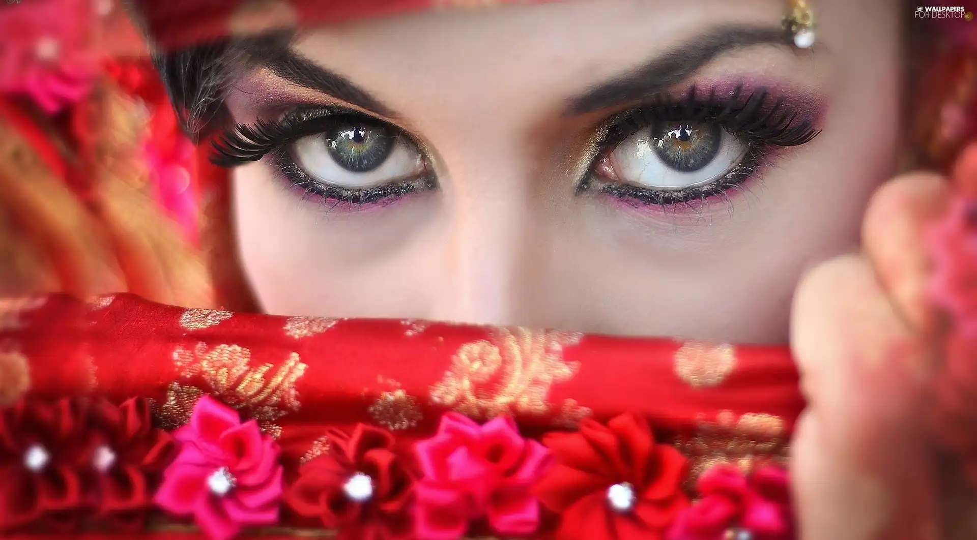 make-up, Women, Eyes