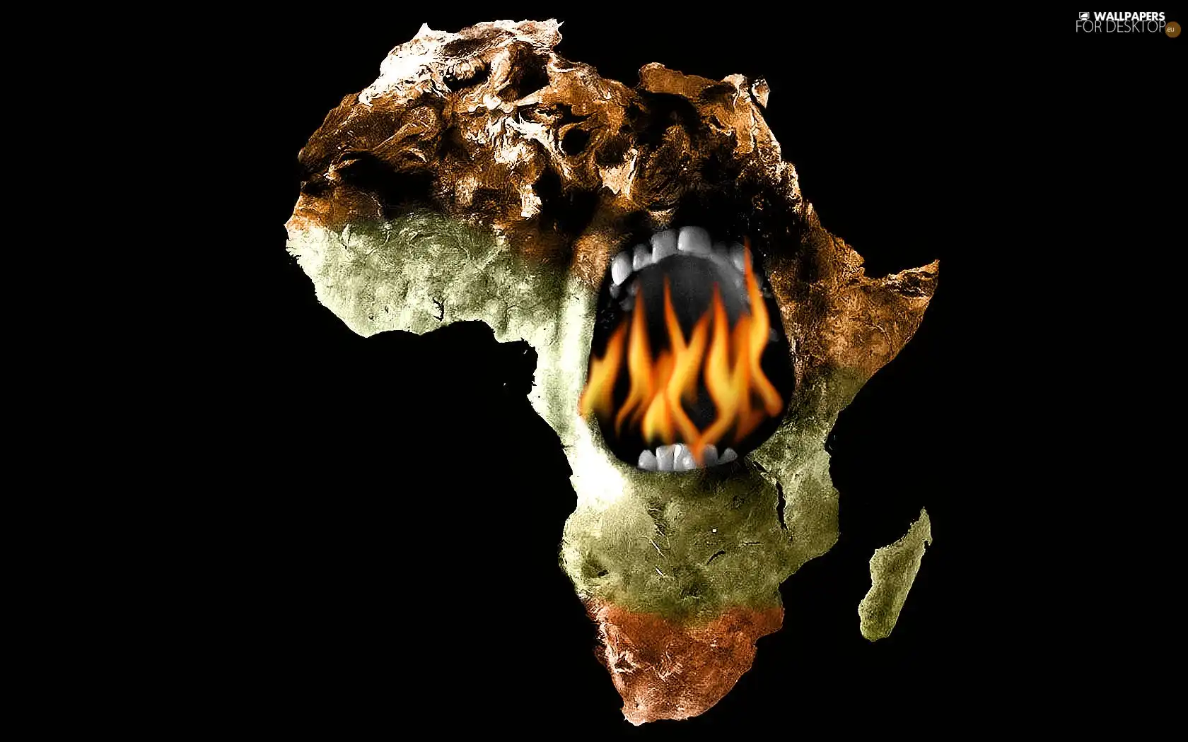 Face, continent, Burning