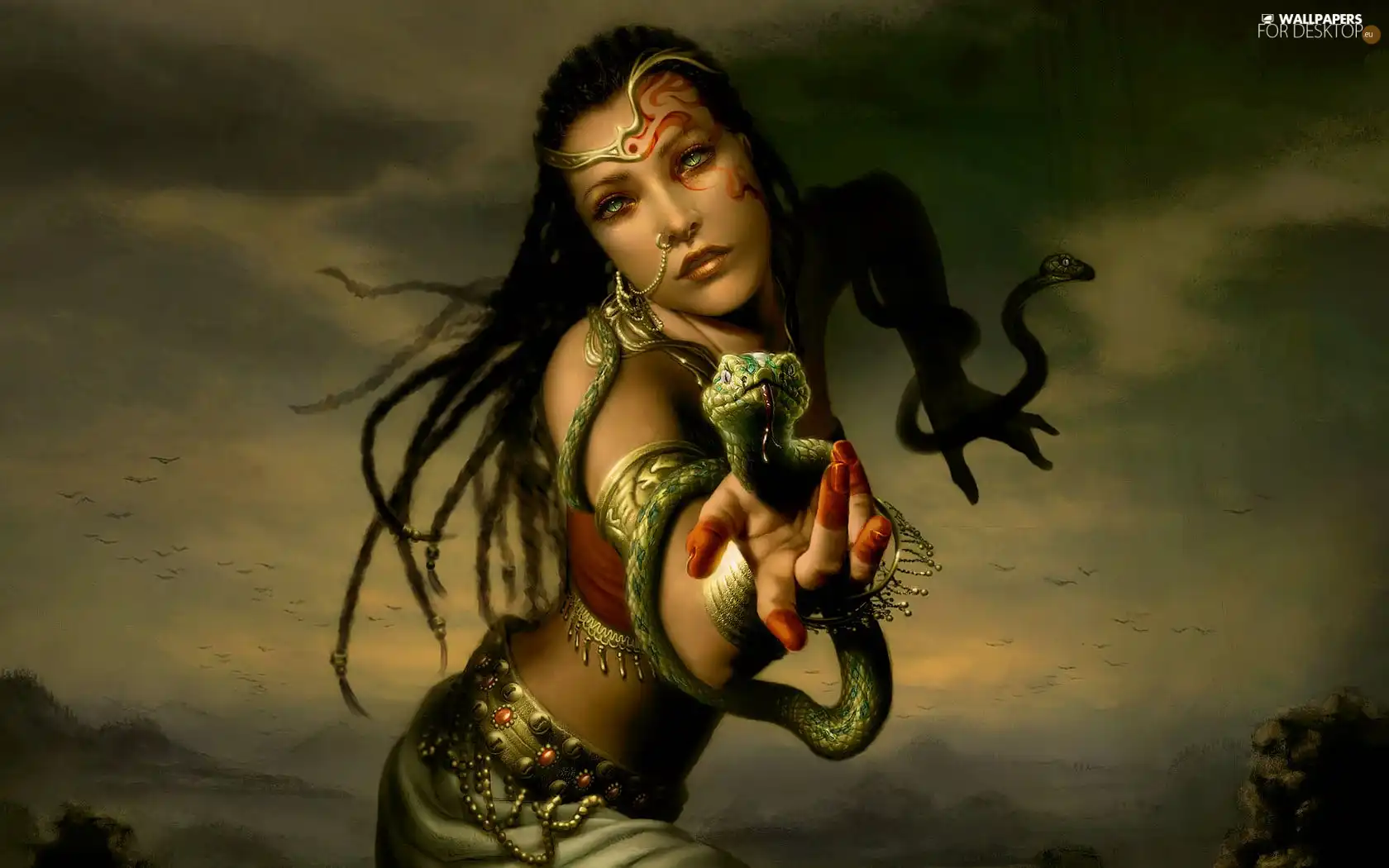 fantasy, Women, Snake