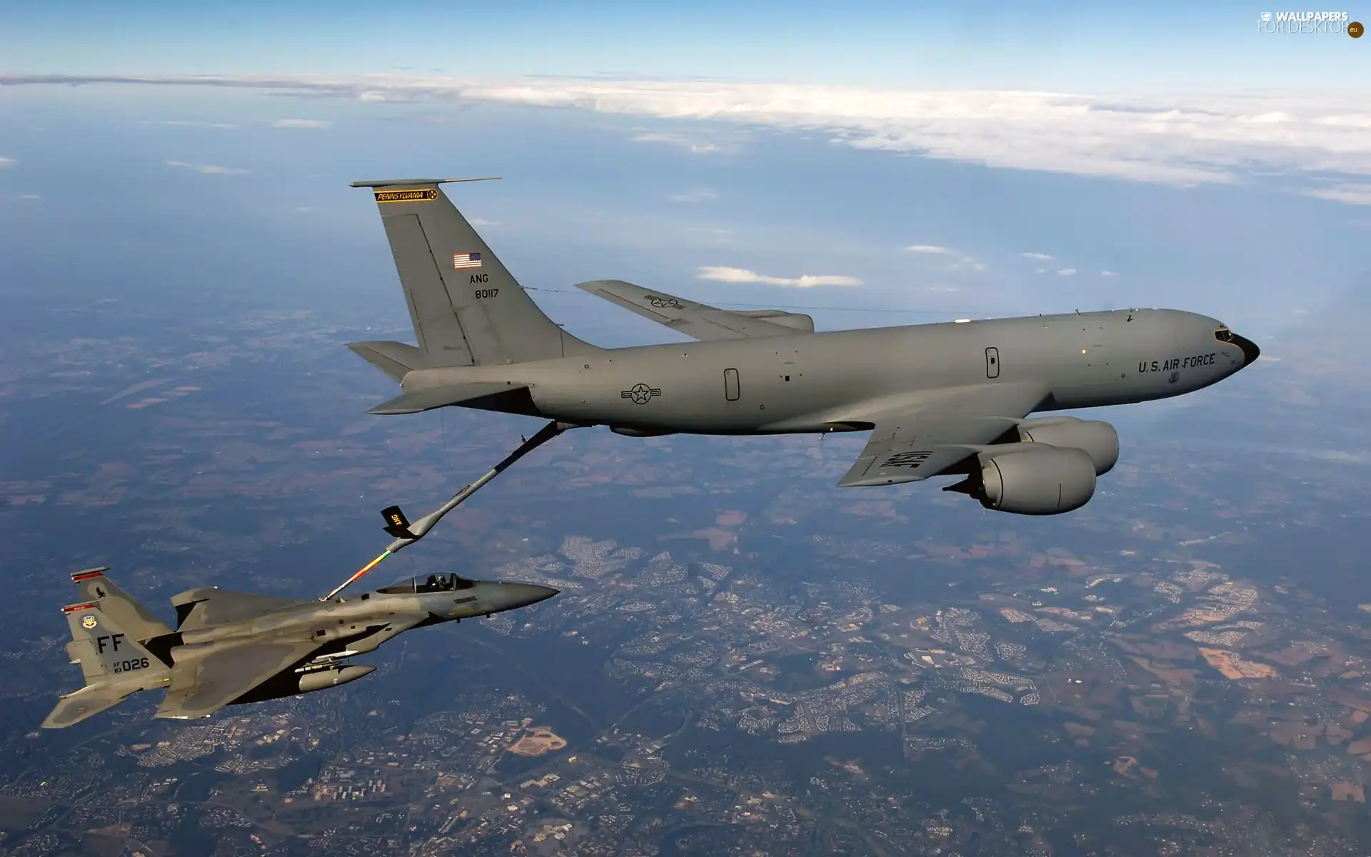 flight, KC-135 Stratotanker, fighter, F-16, troop-carrier