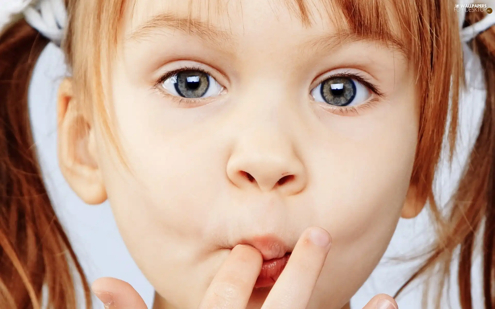 girl, Face, finger, face