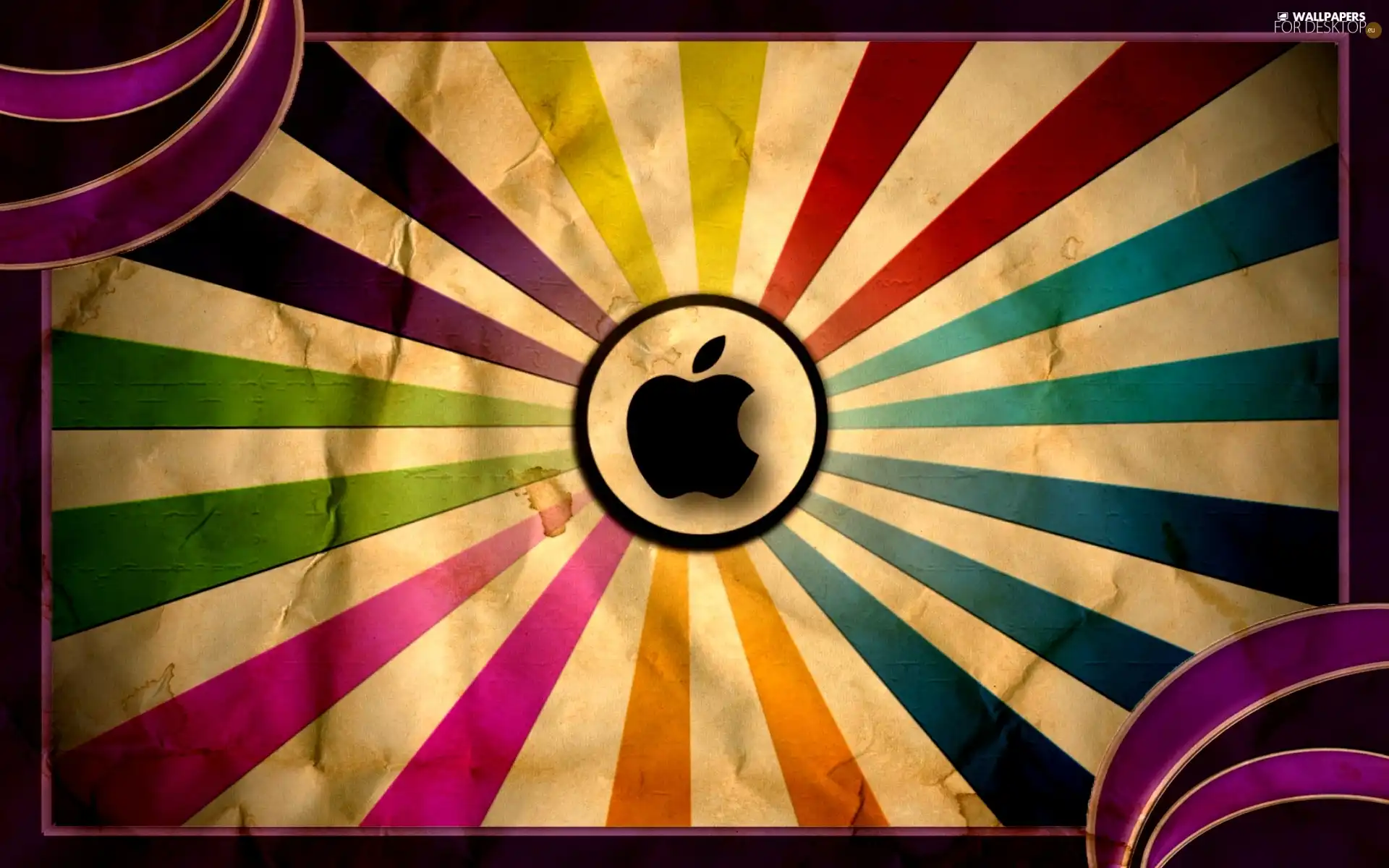 Apple, background, flag, rainbow