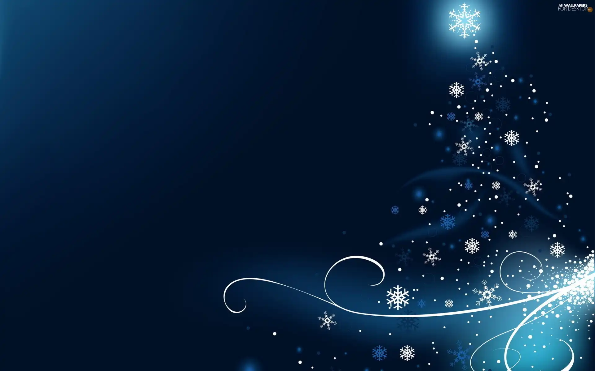 snow, christmas tree, flakes