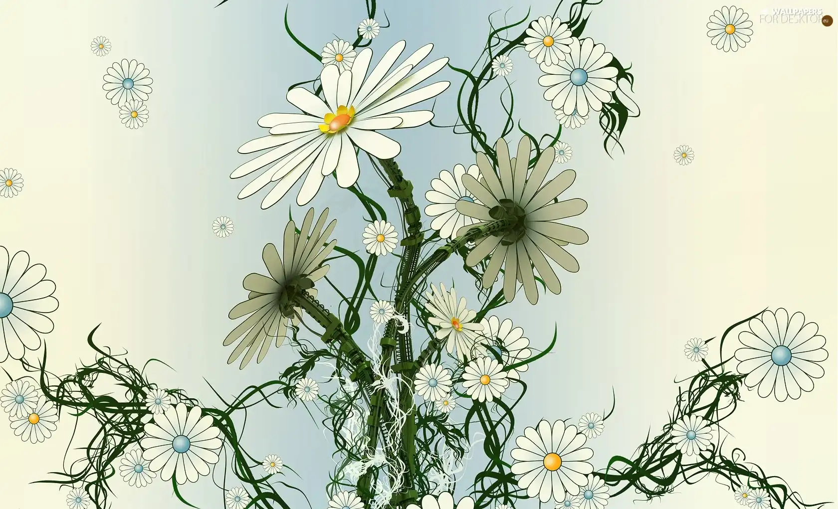 Flowers, White, mechanical