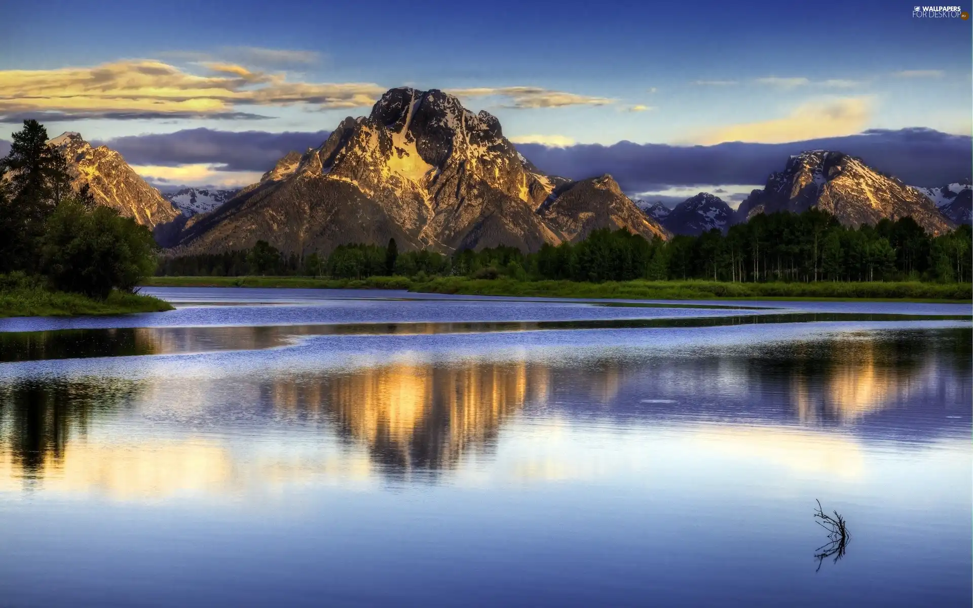 forest, River, Mountains