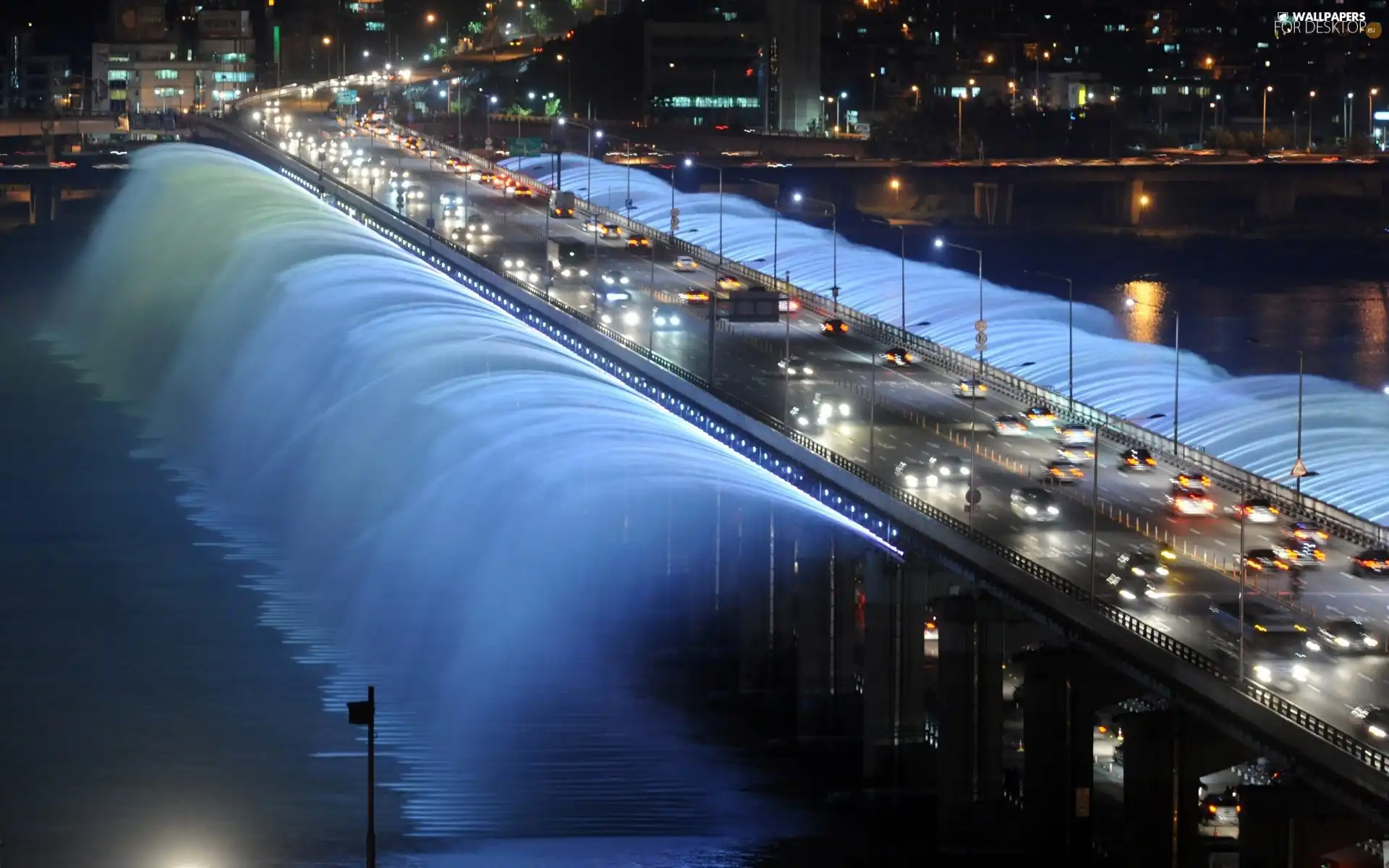 Seul, Banpo Bridge, fountain