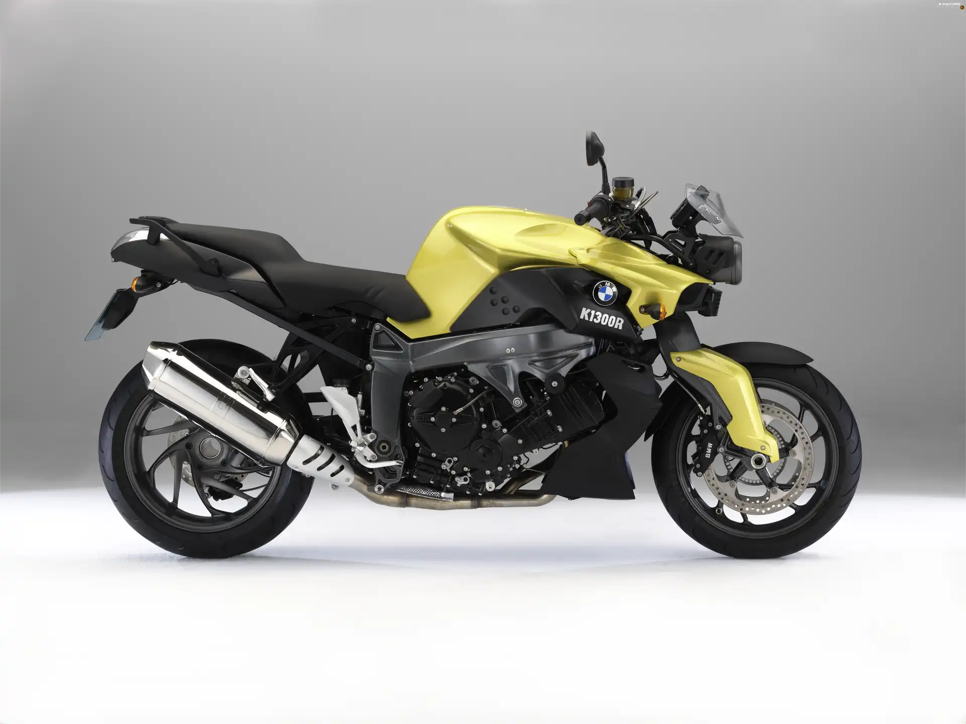 BMW K1300R, black, frame, sitting