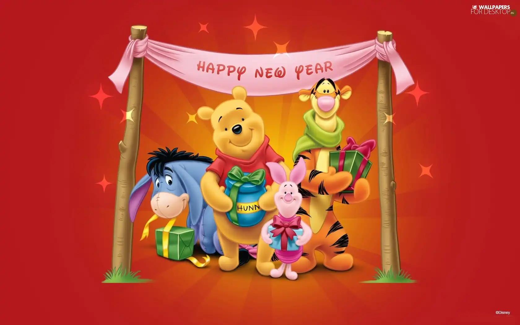 Winnie the Pooh, New Year, Piglet and Friends, friends