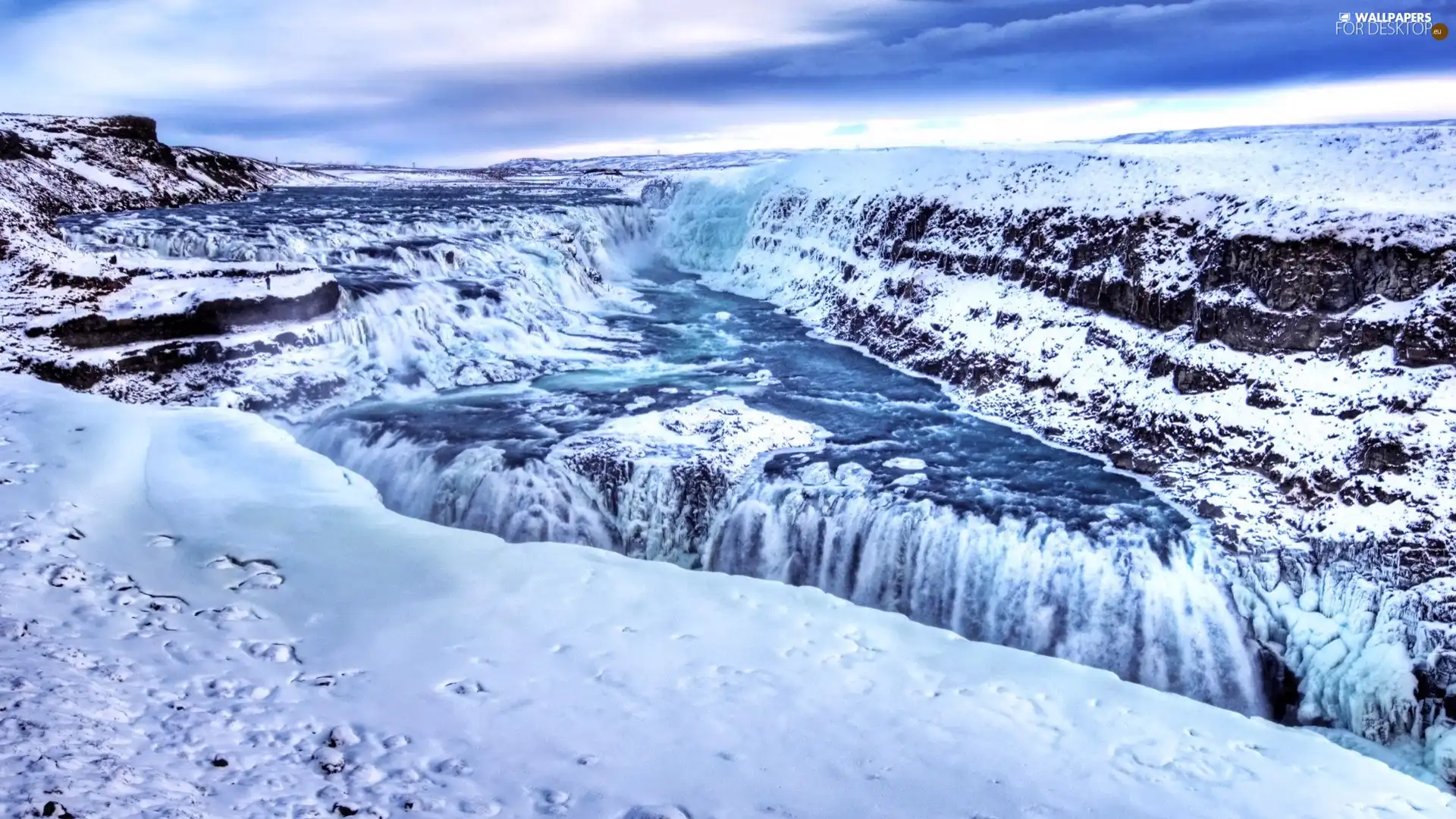 River, drifts, Frost, snow