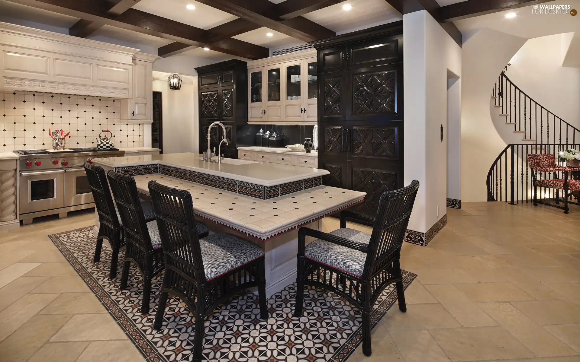 Kitchen, Stool, Stairs, furniture