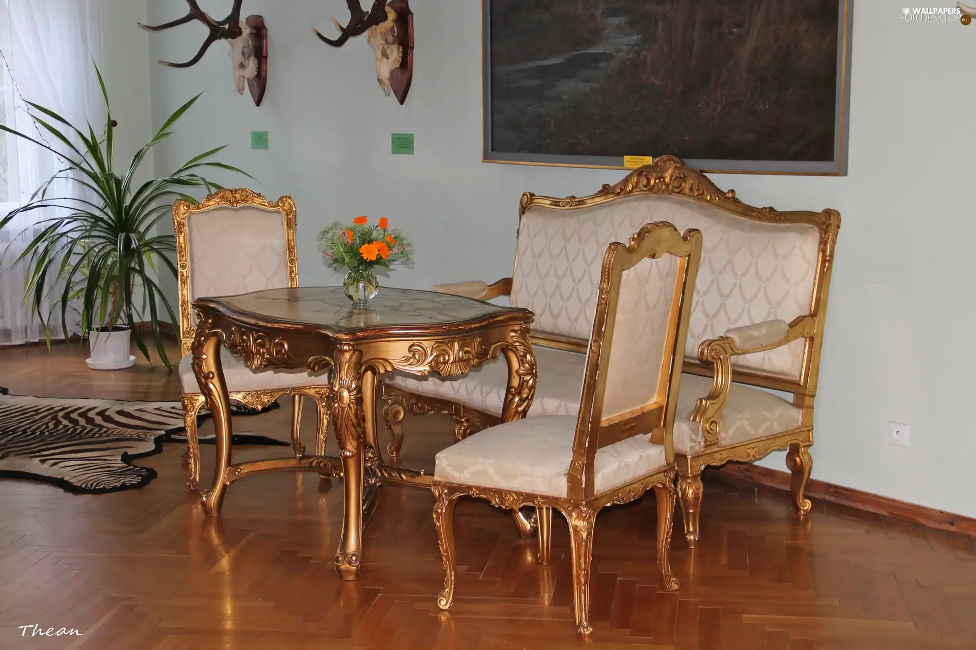 interior, Golden, furniture, The palace