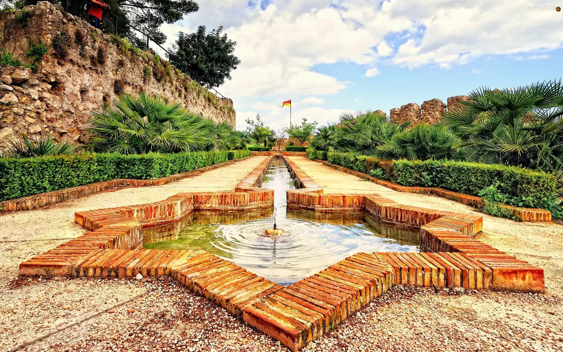 fountain, Garden
