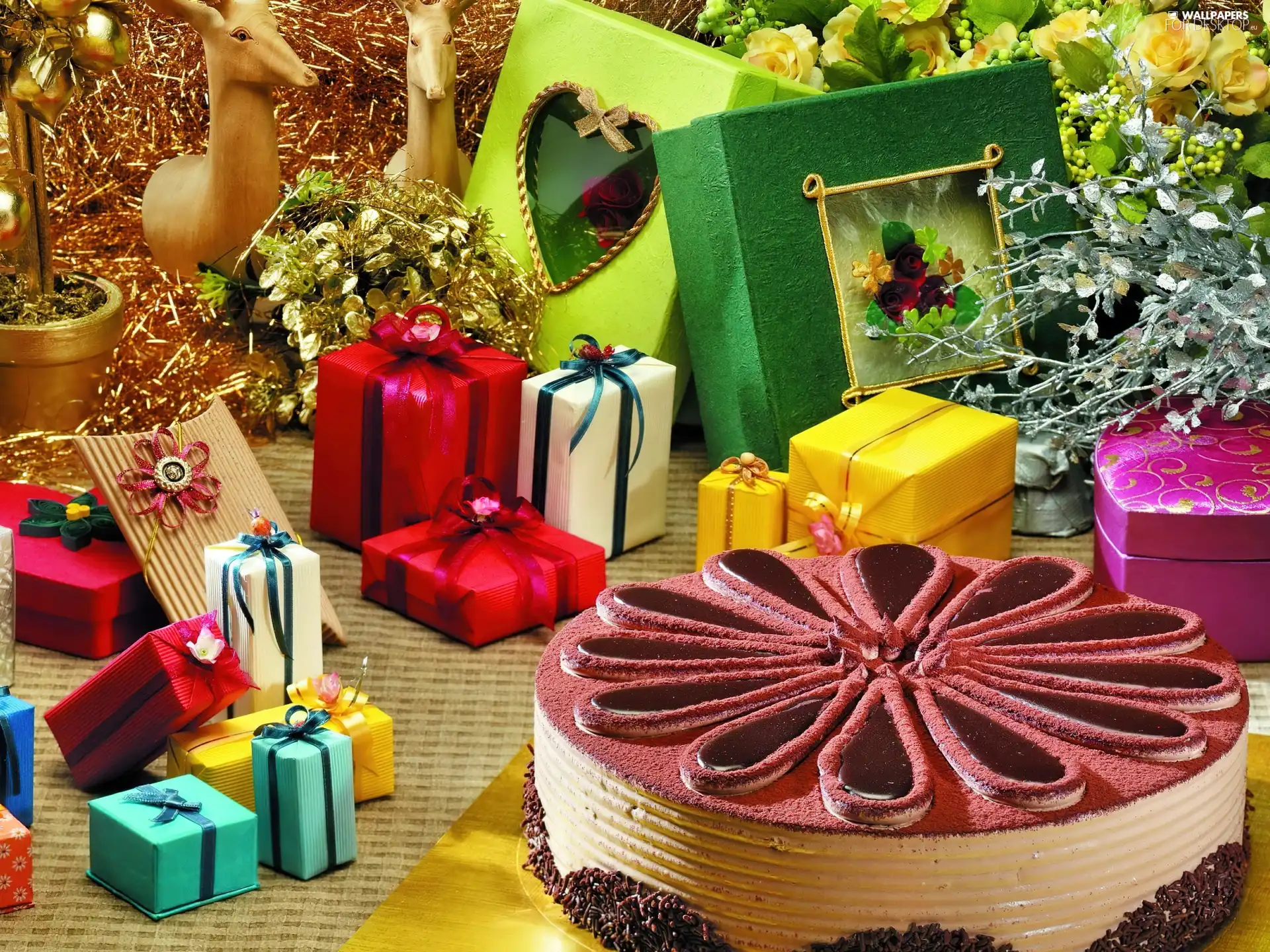 gifts, Cake, color