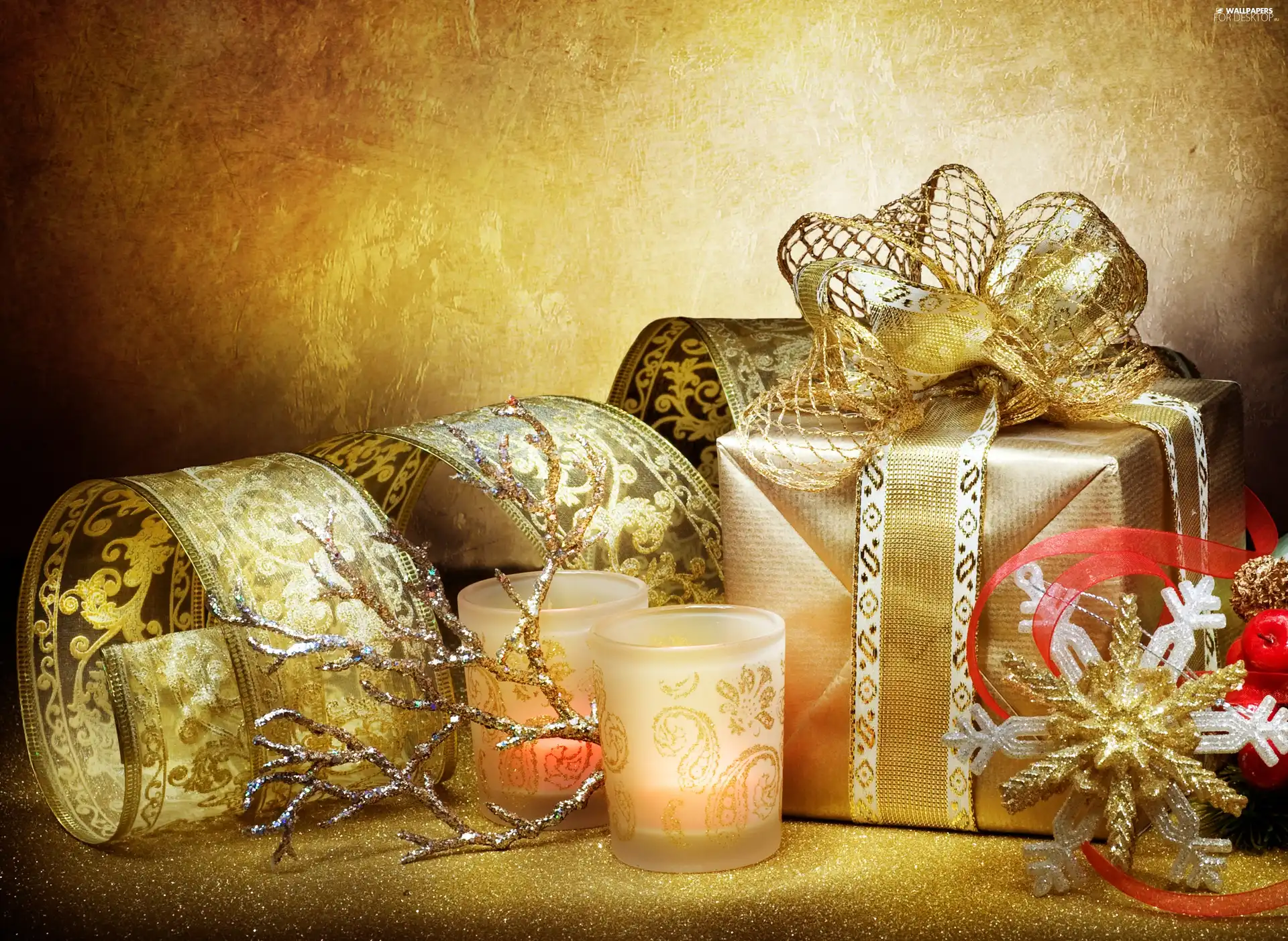 decoration, Candles, gifts, Christmas