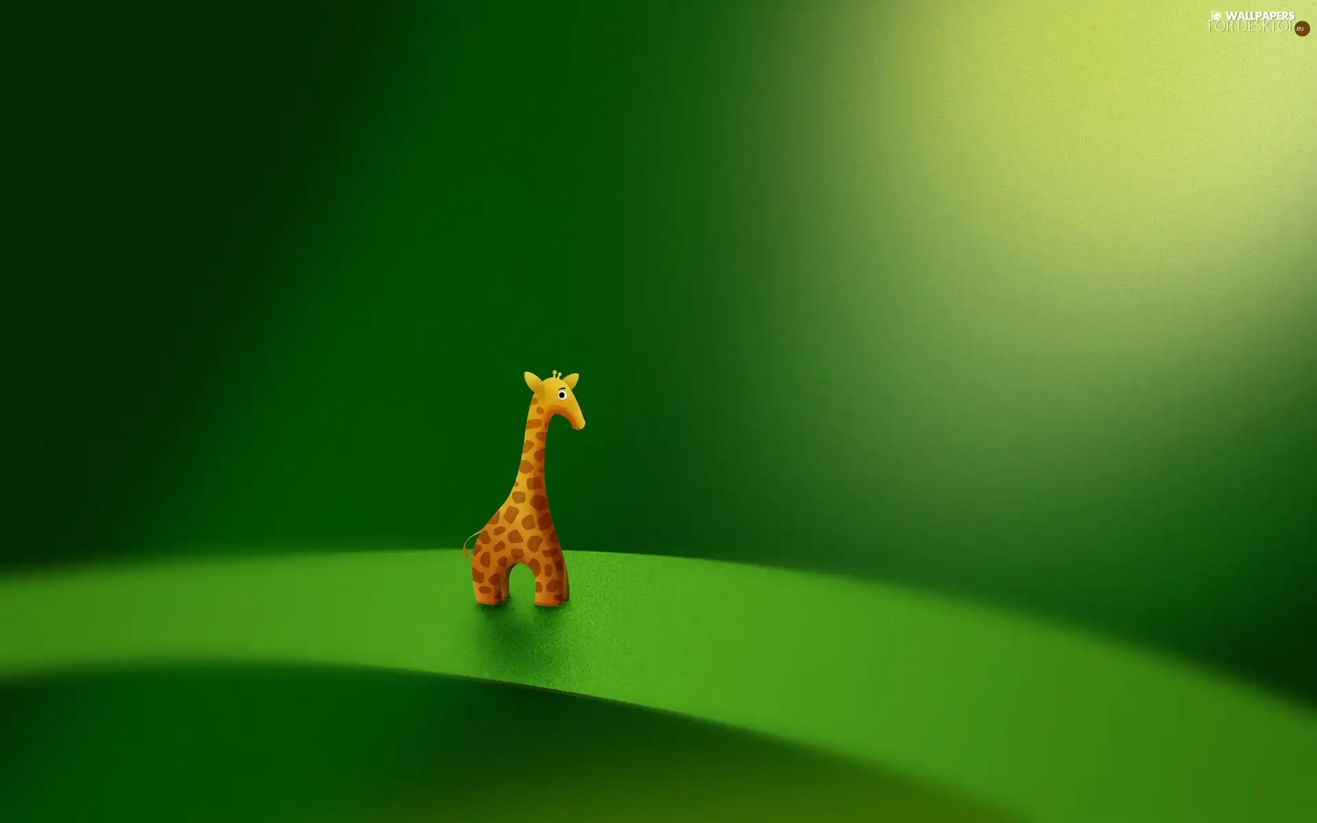 Green, small, giraffe, ribbon