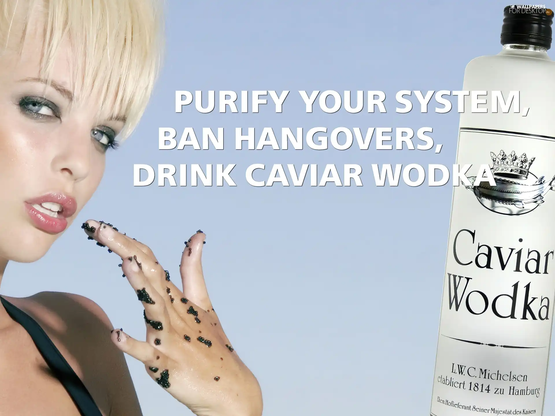 girl, vodka, Caviar