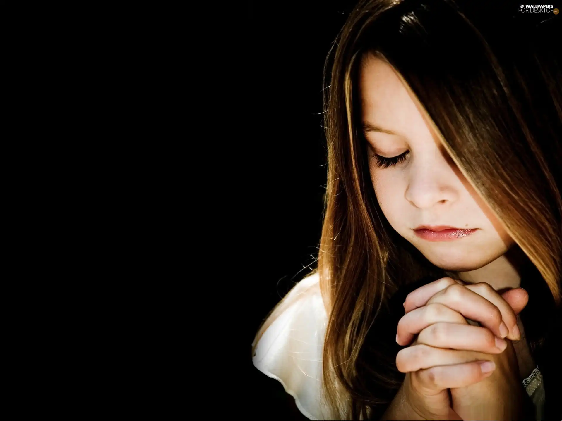 girl, praying, themselves