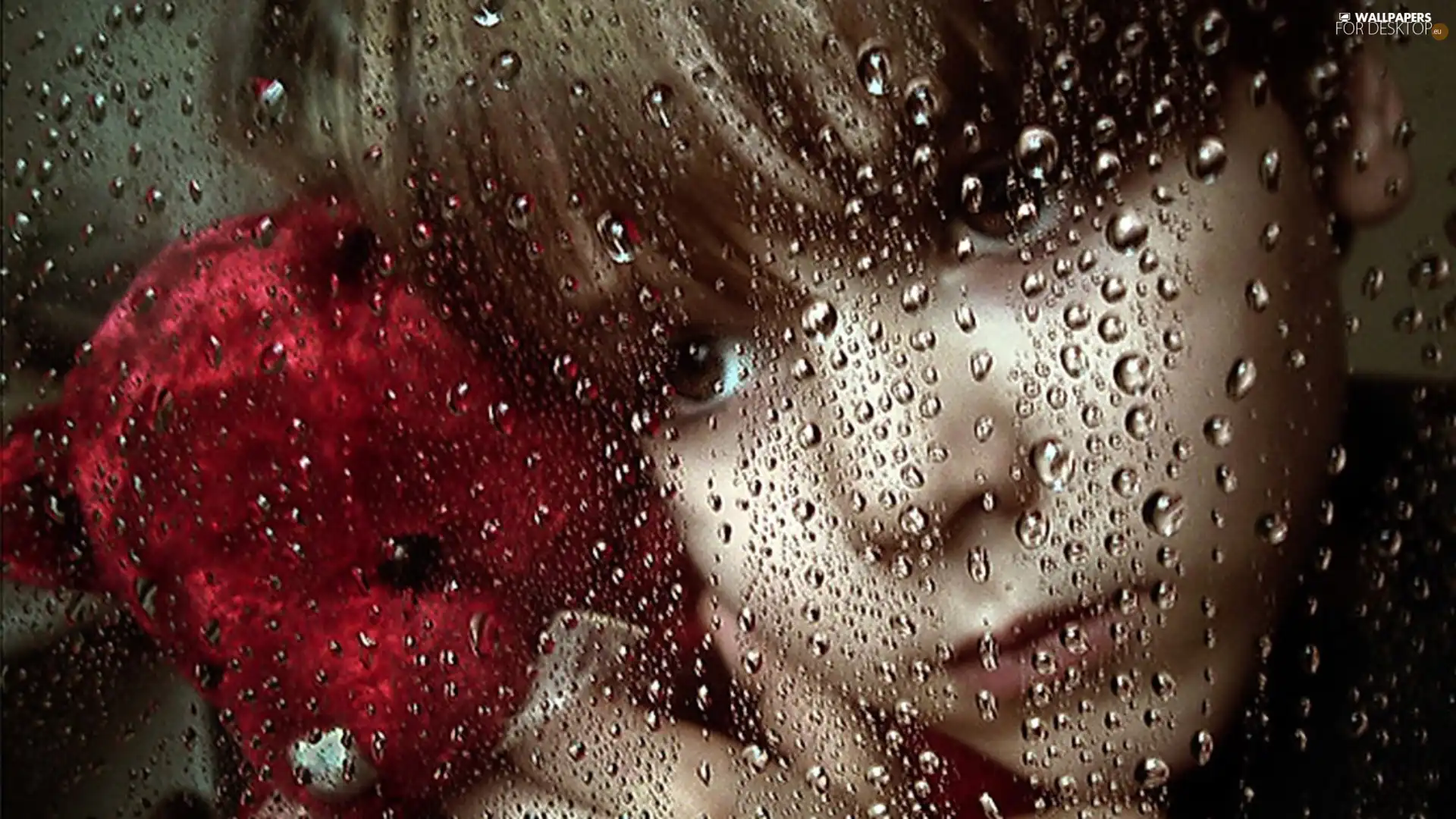 Glass, Rain, girl, mascot, very sensible