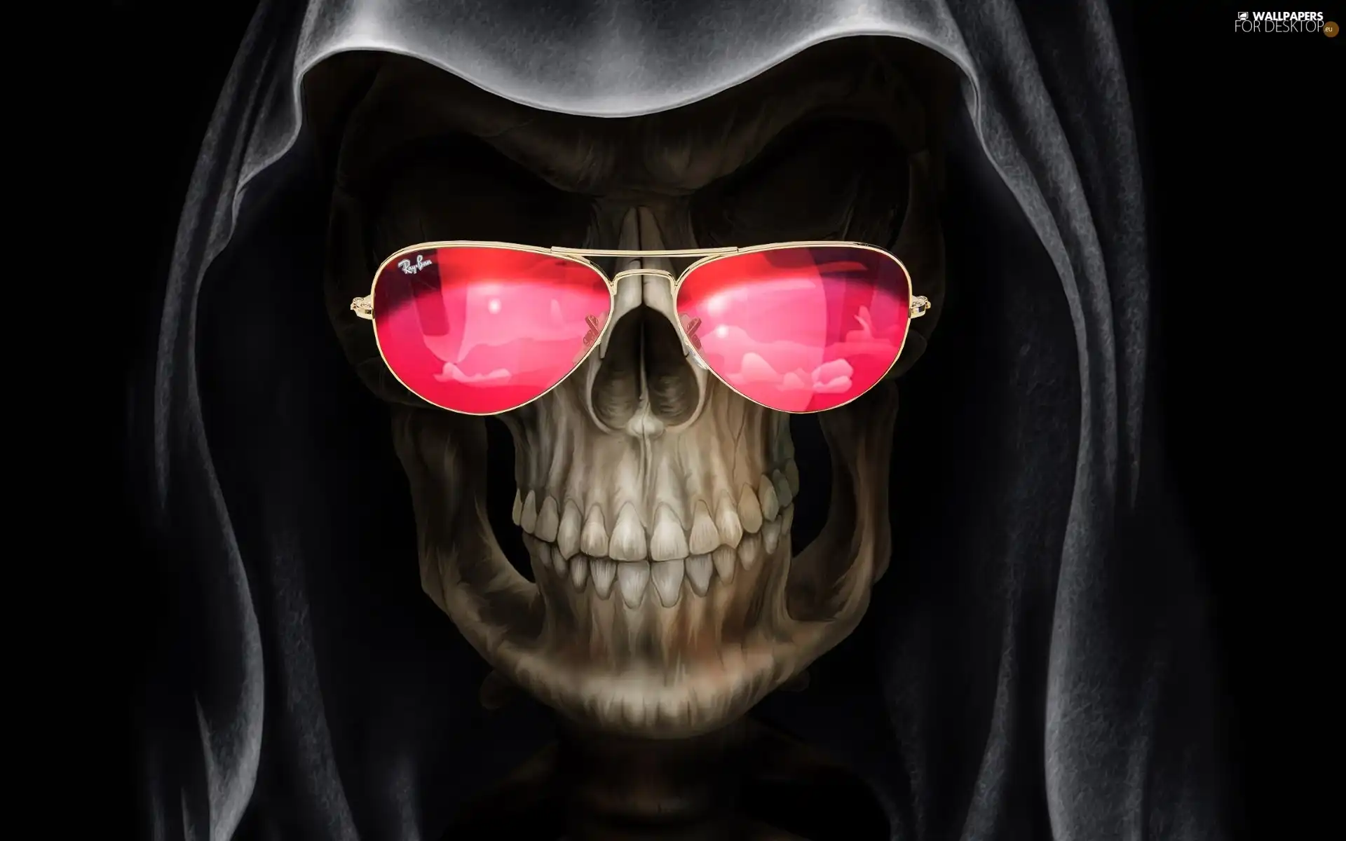 Glasses, skull, Pink