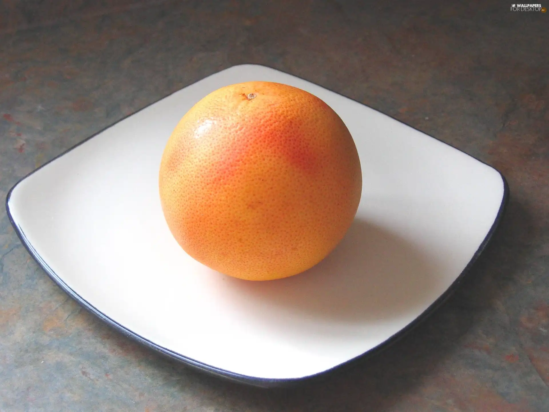 grape-fruit, plate