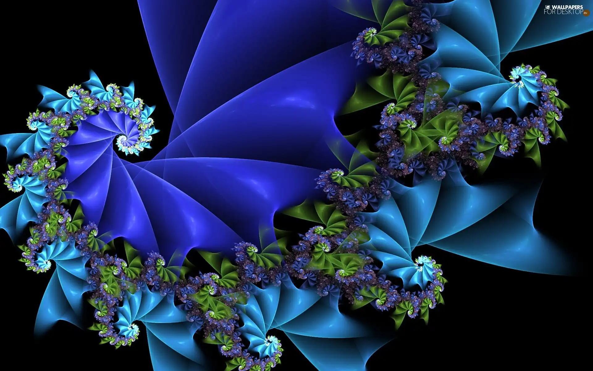 Blue, abstraction, graphics, spiral