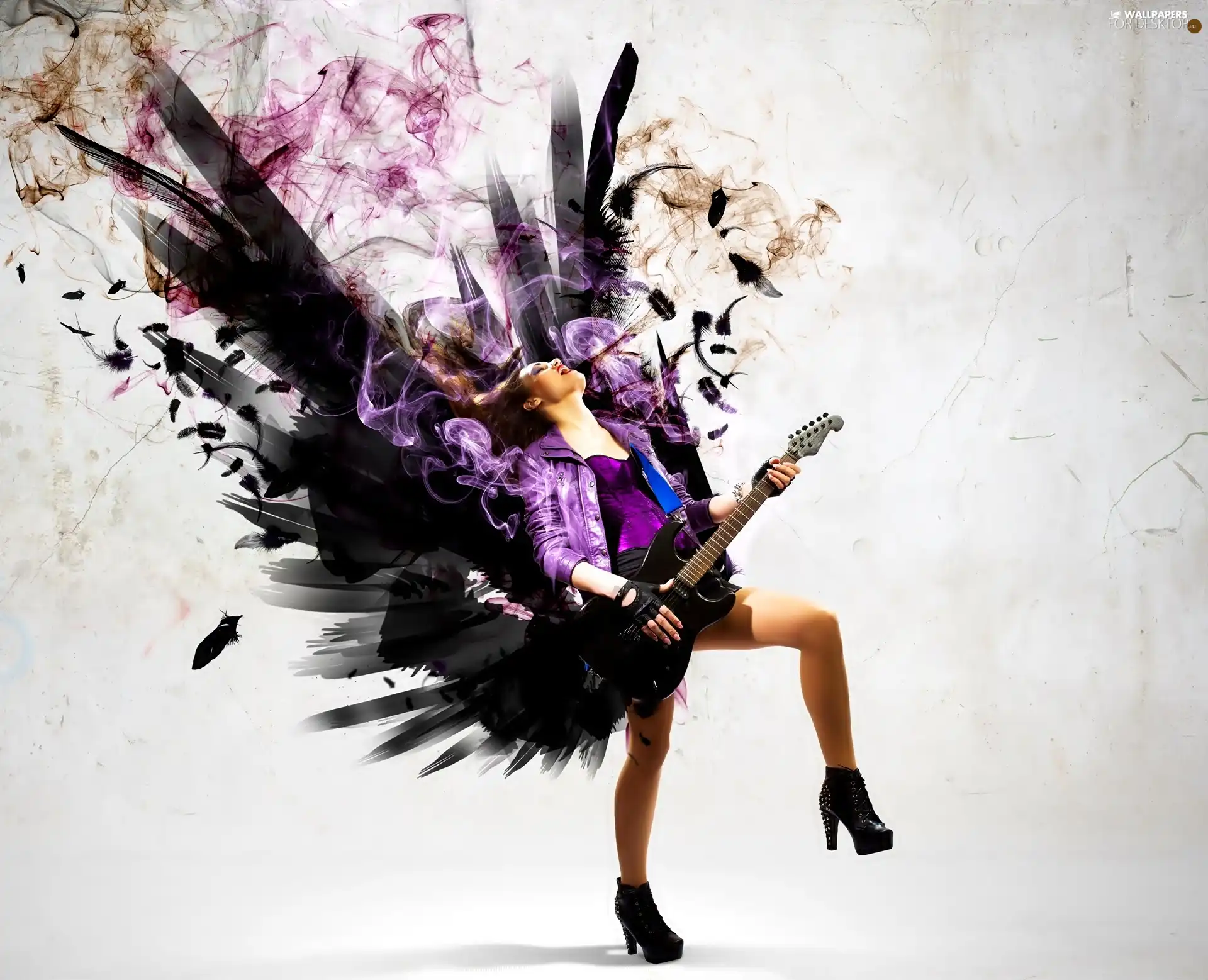 Graphics. Female, Guitar
